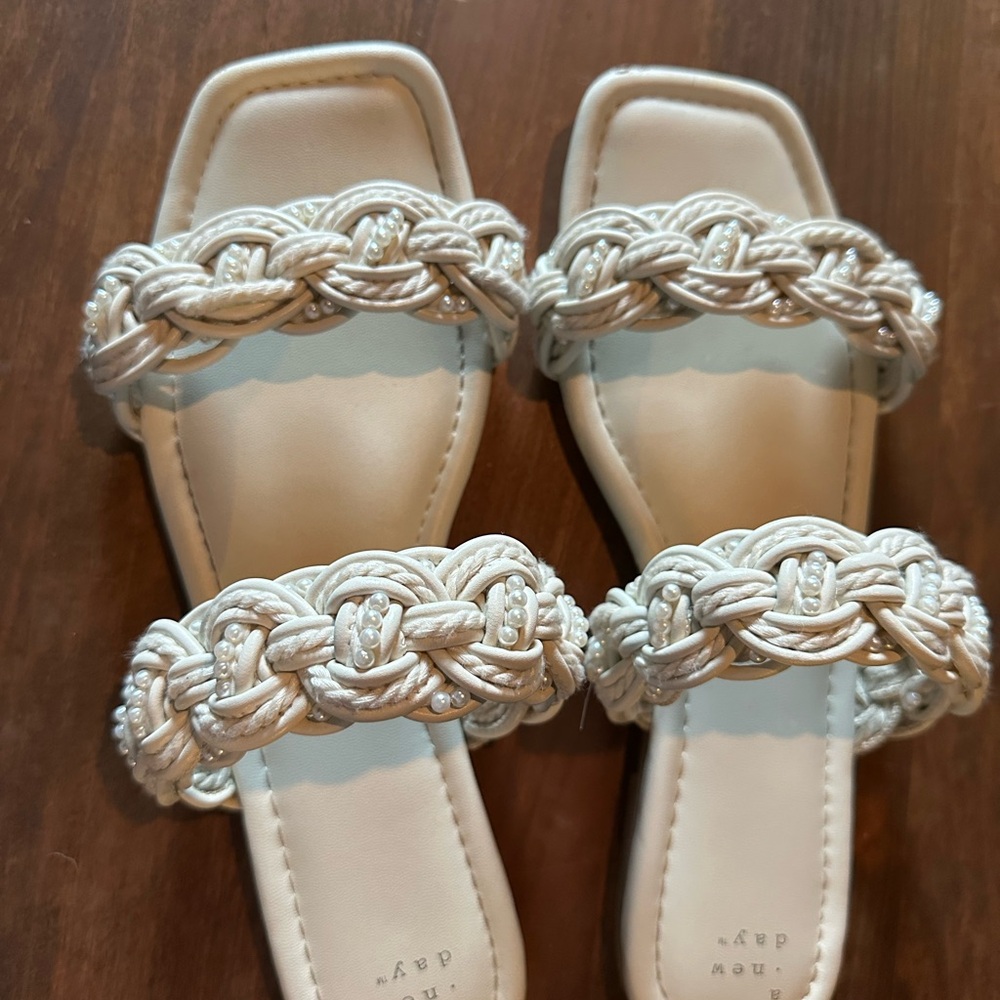 A New Day Cream Sandals with Braided Straps